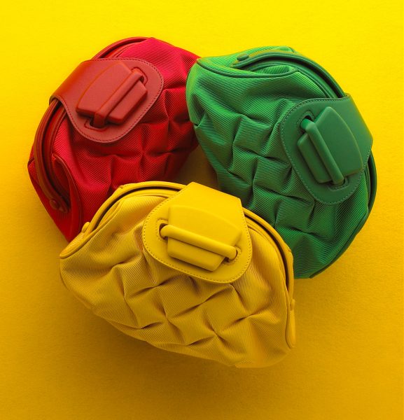 Smythson red green and yellow clutch bags photographed by Steve Wakeham